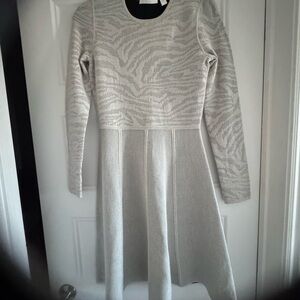 Boss Gray Long Sleeve Dress Wool new